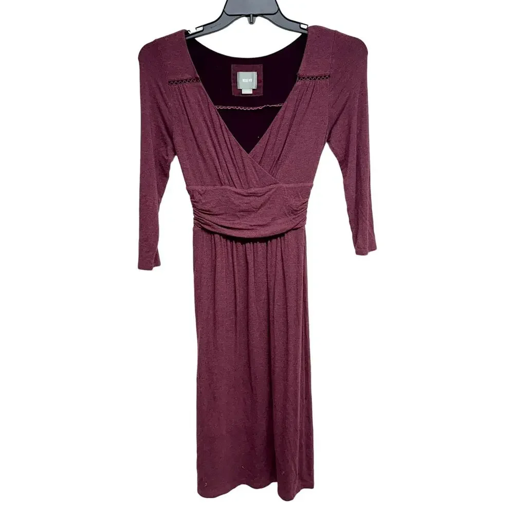 Anthropologie Maeve Women Purple Wrap Dress‎ berry Size XS